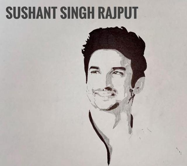A sketch of late actor Sushant Singh Rajput. A sketch of late actor Sushant Singh Rajput.