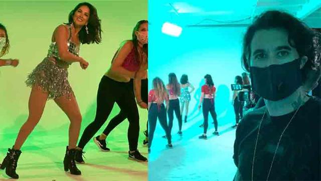 Sunny Leone and Daniel Weber on the sets of her song. Sunny Leone and Daniel Weber on the sets of her song.