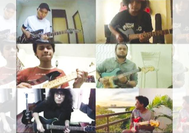 A screenshot from the video of Rahul’s song Rockstars Against Racism A screenshot from the video of Rahul’s song Rockstars Against Racism