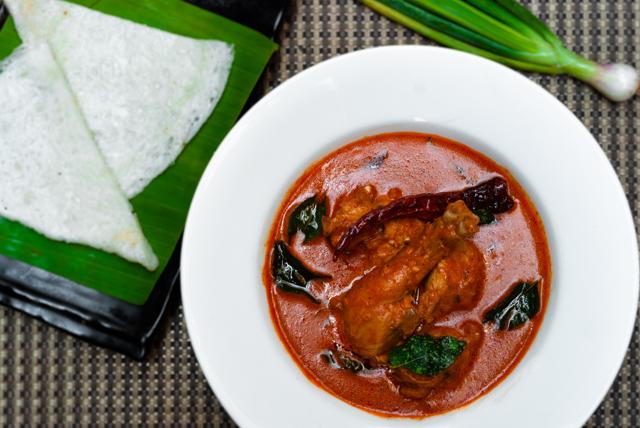 Manglorean kori gassi (chicken curry) with neer dosa (Shutterstock) Manglorean kori gassi (chicken curry) with neer dosa (Shutterstock)