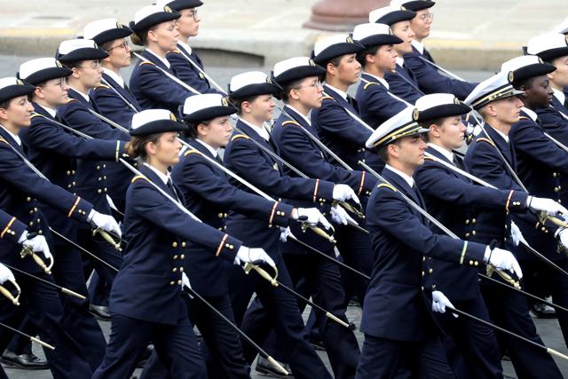 Practice students of the army health service take part in the annual Bastille Day military ceremony on the Place de la Concorde in Paris, July 14, 2020. (REUTERS) Practice students of the army health service take part in the annual Bastille Day military ceremony on the Place de la Concorde in Paris, July 14, 2020. (REUTERS)