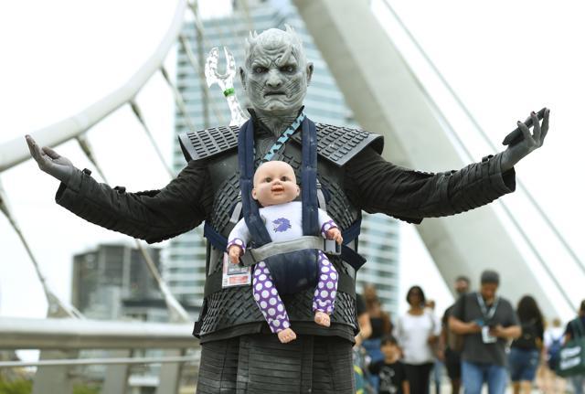 Ramsey Tugoz of Long Beach, Calif., dressed as the Night King from "Game of Thrones," attends Comic-Con International on Friday, July 20, 2018, in San Diego. (Chris Pizzello/Invision/AP) Ramsey Tugoz of Long Beach, Calif., dressed as the Night King from "Game of Thrones," attends Comic-Con International on Friday, July 20, 2018, in San Diego. (Chris Pizzello/Invision/AP)