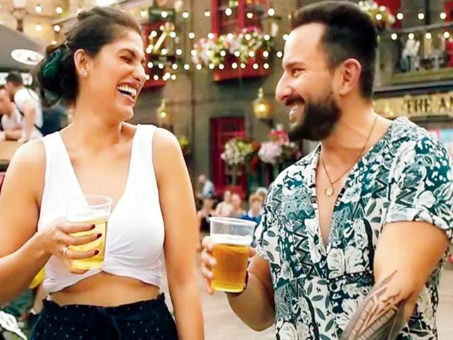 Kubbra Sait and Saif Ali Khan in a still from Jawaani Jaaneman.