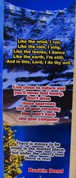 A quote by noted writer Ruskin Bond on display. A quote by noted writer Ruskin Bond on display.
