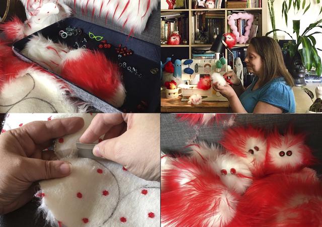 This combination of photos taken on July 25, 2020 shows Amy Micallef making her craft creations at her home. (AP) This combination of photos taken on July 25, 2020 shows Amy Micallef making her craft creations at her home. (AP)