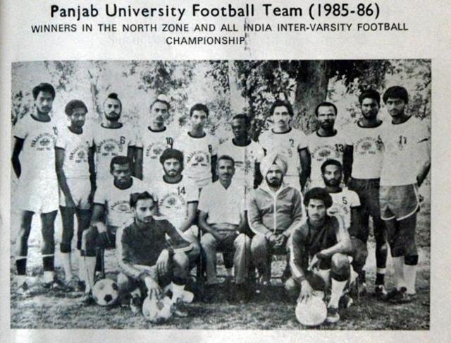 The 1985 Panjab University football team that won the All-India Inter-University title. NS Mann (centre, sitting front row) was the manager of the team and the side comprised Nigerian Emeka Ezeugo, who went to on to play in the FIFA World Cup, and another Nigerian Chibuzor Nwakanma, who went on to play professional football in Kolkata for East Bengal. (HT Photo) The 1985 Panjab University football team that won the All-India Inter-University title. NS Mann (centre, sitting front row) was the manager of the team and the side comprised Nigerian Emeka Ezeugo, who went to on to play in the FIFA World Cup, and another Nigerian Chibuzor Nwakanma, who went on to play professional football in Kolkata for East Bengal. (HT Photo)