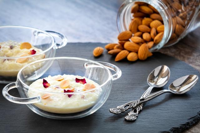 Almond and rose kheer. (Manish Mehrotra) Almond and rose kheer. (Manish Mehrotra)