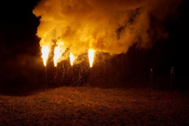 Flares of magnesium powder are pictured during the illumination of the mountain chains of Veisivi and Dent de Perroc to celebrate Swiss National Day following the coronavirus disease (COVID-19) outbreak in Evolene in the Val d'Herens, Switzerland July 31, 2020. (REUTERS/Denis Balibouse) Flares of magnesium powder are pictured during the illumination of the mountain chains of Veisivi and Dent de Perroc to celebrate Swiss National Day following the coronavirus disease (COVID-19) outbreak in Evolene in the Val d'Herens, Switzerland July 31, 2020. (REUTERS/Denis Balibouse)