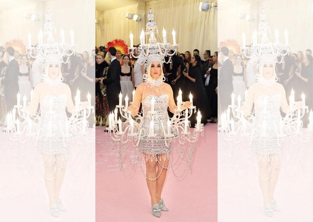 Katy Perry as a human chandelier at the Met Gala, 2019 Katy Perry as a human chandelier at the Met Gala, 2019