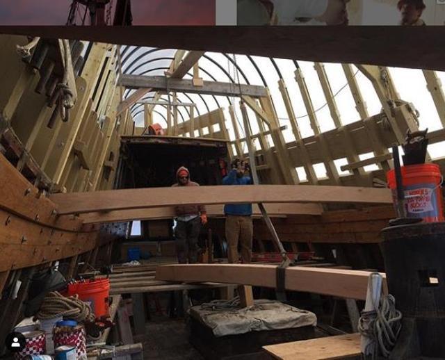 The ship under restoration. (Instagram/@officialmayflower) The ship under restoration. (Instagram/@officialmayflower)