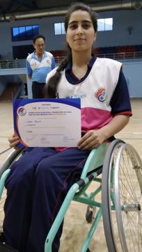 Ishrat Akhtar is the first Kashmiri woman wheelchair basketball player to be selected to play the pre-Olympics wheelchair basketball qualifiers in Thailand from November 26 to December 8, 2019. (HT Photo ) Ishrat Akhtar is the first Kashmiri woman wheelchair basketball player to be selected to play the pre-Olympics wheelchair basketball qualifiers in Thailand from November 26 to December 8, 2019. (HT Photo )