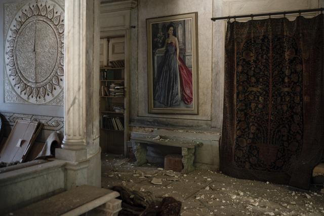 Debris from the ceiling and walls cover the floor of a room in the Sursock Palace, heavily damaged after the explosion in the seaport of Beirut, Lebanon, Friday, Aug. 7, 2020. The 150-year-old palace withstood two world wars, the fall of the Ottoman empire, the French mandate and Lebanese independence. After the country's 1975-1990 civil war, it took 20 years of careful restoration for the family to bring the palace back to its former glory. (AP Photo/Felipe Dana) Debris from the ceiling and walls cover the floor of a room in the Sursock Palace, heavily damaged after the explosion in the seaport of Beirut, Lebanon, Friday, Aug. 7, 2020. The 150-year-old palace withstood two world wars, the fall of the Ottoman empire, the French mandate and Lebanese independence. After the country's 1975-1990 civil war, it took 20 years of careful restoration for the family to bring the palace back to its former glory. (AP Photo/Felipe Dana)
