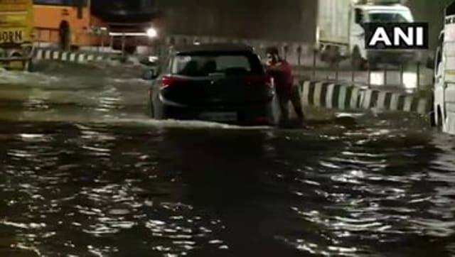 A viwe of a water-logged underpass in Dwarka area of New Delhi, August 13, 2020. (ANI)