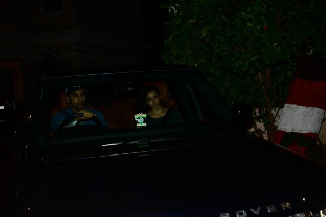 Ranbir Kapoor and Alia Bhatt at Sanjay Dutt’s house. (Varinder Chawla) Ranbir Kapoor and Alia Bhatt at Sanjay Dutt’s house. (Varinder Chawla)