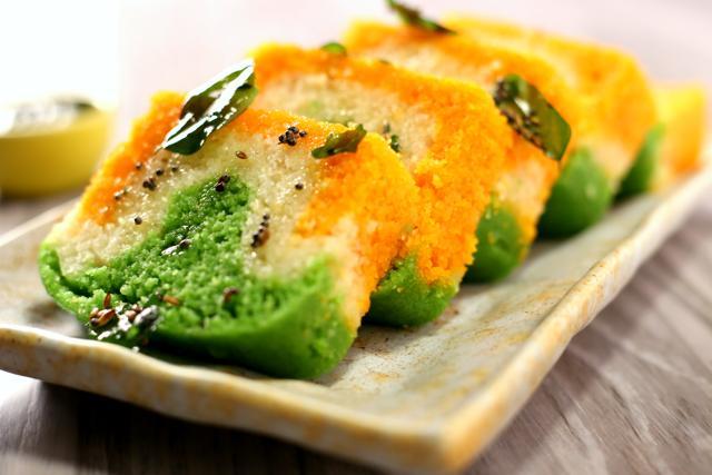 Tricolour Dhokla.