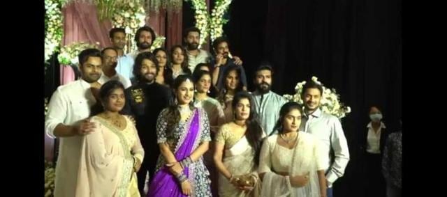 Niharika Konidelaand Chaitanya Jonnalagadda along with family. Niharika Konidelaand Chaitanya Jonnalagadda along with family.