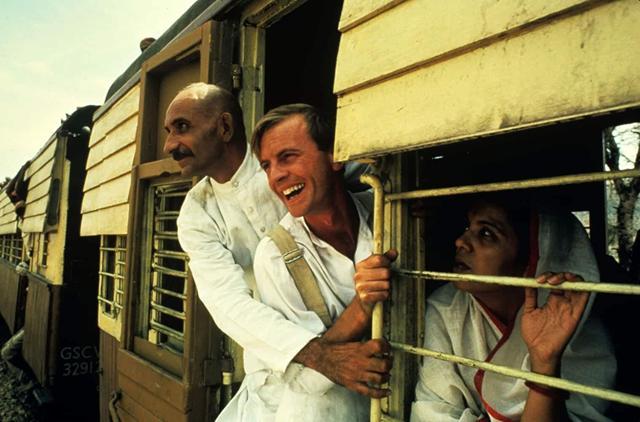 Sir Ben Kingsley as Gandhi, Ian Charleson as Charles Andrew and Rohini Hattangadi as Kasturba Gandhi in the film. Sir Ben Kingsley as Gandhi, Ian Charleson as Charles Andrew and Rohini Hattangadi as Kasturba Gandhi in the film.