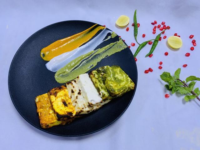 Saffron, Coriander and Malai Paneer Tikka. Saffron, Coriander and Malai Paneer Tikka.