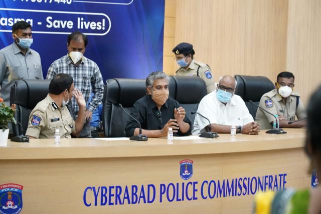 SS rajamouli, music composer MM Keeravani and police officials at the function. SS rajamouli, music composer MM Keeravani and police officials at the function.