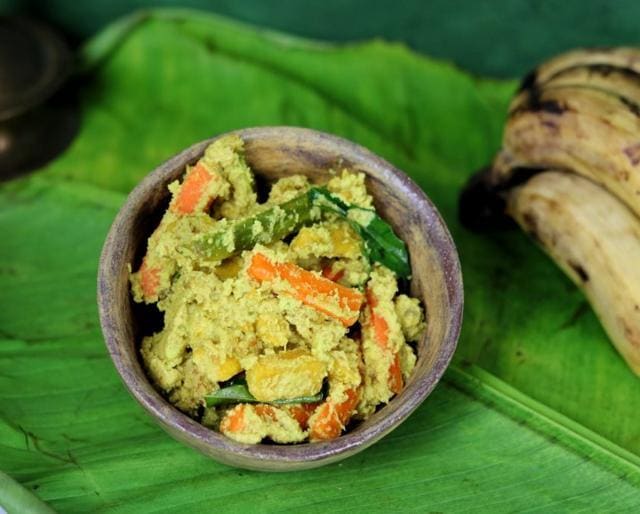 Aviyal is a staple South Indian dish that you can make with a variety of native vegetables. (The Familiar Kitchen ) Aviyal is a staple South Indian dish that you can make with a variety of native vegetables. (The Familiar Kitchen )