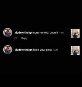 One of Kadam’s posts was also acknowledged by the original creator of this concept, ‘Dude with sign’. (Instagram/@signboard_wala)