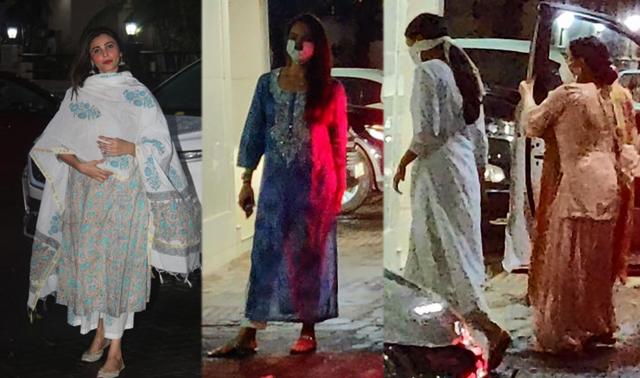 Daisy Shah, Seema Khan and Alizeh at Sohail Khan’s house. (Varinder Chawla) Daisy Shah, Seema Khan and Alizeh at Sohail Khan’s house. (Varinder Chawla)