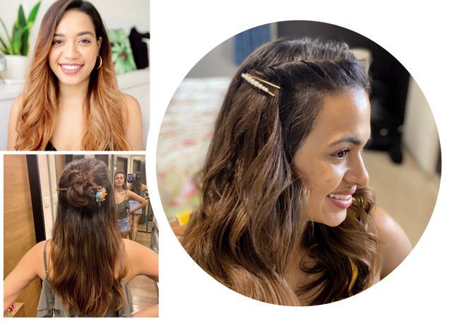 Celebrity hairstylist Anchal Morwani says a half up-do or simple soft curls can glam up your hair; (top left) Debasree Banerjee shows how to create the perfect frame by positioning oneself in front of a source of light Celebrity hairstylist Anchal Morwani says a half up-do or simple soft curls can glam up your hair; (top left) Debasree Banerjee shows how to create the perfect frame by positioning oneself in front of a source of light