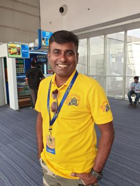 Prabhu Damodaran has been a Chennai Super Kings fan ever since the IPL was born. (CSK Whistle Podu Army/Special Arrangement) Prabhu Damodaran has been a Chennai Super Kings fan ever since the IPL was born. (CSK Whistle Podu Army/Special Arrangement)