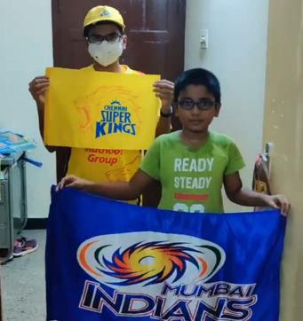 Damodaran’s younger son Akshay is a huge Mumbai Indians fan. (CSK Whistle Podu Army/Special Arrangement) Damodaran’s younger son Akshay is a huge Mumbai Indians fan. (CSK Whistle Podu Army/Special Arrangement)