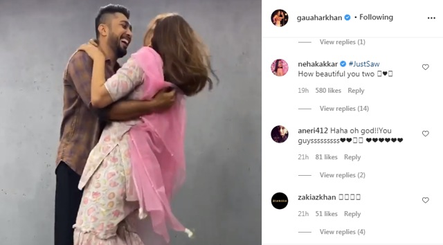 Neha Kakkar’s comment on Gauahar Khan’s Instagram post (Instagram/gauaharkhan)