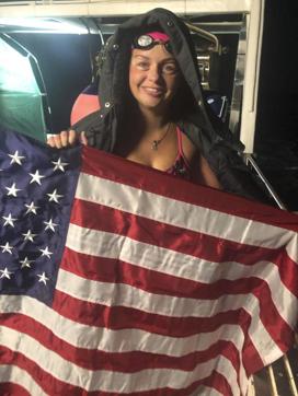 The image shows Vera Rivard, 16 who crossed the English Channel. (AP) The image shows Vera Rivard, 16 who crossed the English Channel. (AP)