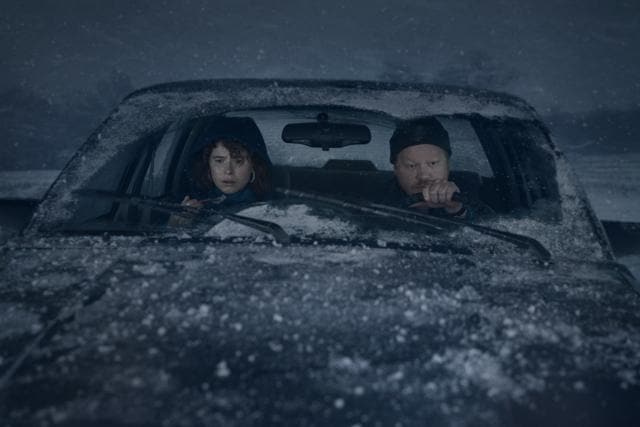 Jessie Buckley as Young Woman, Jesse Plemons as Jake in I’m Thinking Of Ending Things. (Mary Cybulski/NETFLIX) Jessie Buckley as Young Woman, Jesse Plemons as Jake in I’m Thinking Of Ending Things. (Mary Cybulski/NETFLIX)