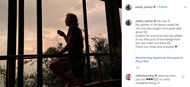 Milind Soman’s reply on Ankita Konwar’s Instagram post (Instagram/ankita_earthy)