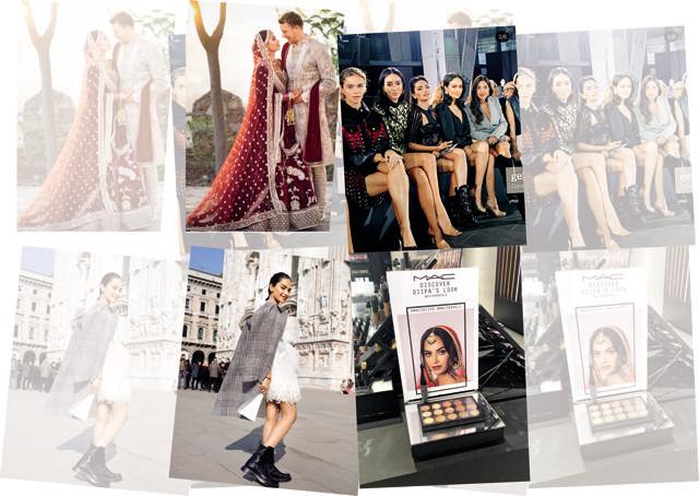 (Clockwise from top left) Diipa during her wedding with Dutch diplomat Oleg Büller, in Udaipur; Attending David Koma London’s 10th anniversary show, 2019; As the face of MAC cosmetics; At the Milan Fashion Week, 2020 (Clockwise from top left) Diipa during her wedding with Dutch diplomat Oleg Büller, in Udaipur; Attending David Koma London’s 10th anniversary show, 2019; As the face of MAC cosmetics; At the Milan Fashion Week, 2020