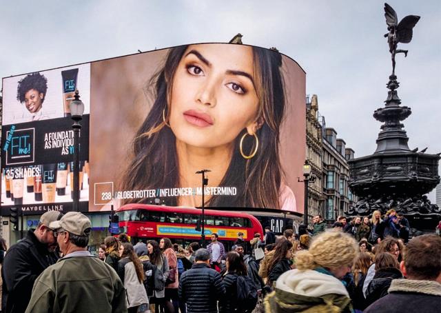 Diipa’s picture on a billboard in Piccadilly Circus, as the face of Maybelline Diipa’s picture on a billboard in Piccadilly Circus, as the face of Maybelline