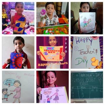 The students expressed their gratitude to teachers in various ways (HT Photo) The students expressed their gratitude to teachers in various ways (HT Photo)