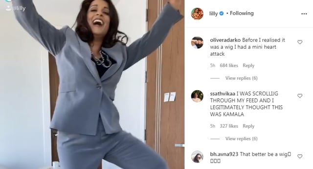 Fans find uncanny resemblance between Lilly Singh and Kamala Harris (Instagram/lilly)