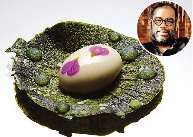 When (inset) Gaggan Anand’s Yoghurt Explosion explodes in your mouth, you taste papri chaat