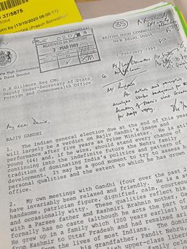 Attached image of one of the declassified files on Rajiv Gandhi. (HT Photo) Attached image of one of the declassified files on Rajiv Gandhi. (HT Photo)
