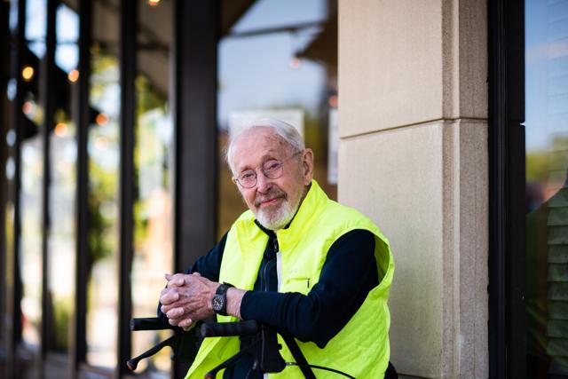 Art Brooks, a retired real-estate lawyer, sits for a photograph outside Phoenix Coffee in Cleveland Heights, Ohio, U.S., on Saturday, Sept. 19, 2020. For years, the Phoenix coffee house on Lee Road was a haven for a group of old friends in Cleveland Heights, Ohio. Then came Covid-19. After meeting three days a week, many of them for 30 years, the Phoenix Phellows — as they call themselves — are largely stuck at home and fighting the strains of isolation even as their Cleveland suburb begins to reopen. (Bloomberg) Art Brooks, a retired real-estate lawyer, sits for a photograph outside Phoenix Coffee in Cleveland Heights, Ohio, U.S., on Saturday, Sept. 19, 2020. For years, the Phoenix coffee house on Lee Road was a haven for a group of old friends in Cleveland Heights, Ohio. Then came Covid-19. After meeting three days a week, many of them for 30 years, the Phoenix Phellows — as they call themselves — are largely stuck at home and fighting the strains of isolation even as their Cleveland suburb begins to reopen. (Bloomberg)