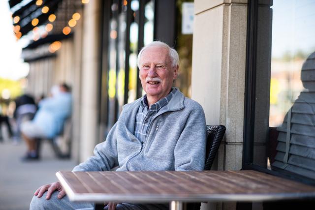 Park Goist, 84, sits for a photograph outside Phoenix Coffee in Cleveland Heights, Ohio, U.S., on Saturday, Sept. 19, 2020. (Bloomberg) Park Goist, 84, sits for a photograph outside Phoenix Coffee in Cleveland Heights, Ohio, U.S., on Saturday, Sept. 19, 2020. (Bloomberg)