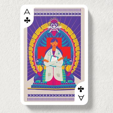 Artist Vineesh Viswanath’s card is a tribute to the doctors on the frontline. (Cards for a Cause) Artist Vineesh Viswanath’s card is a tribute to the doctors on the frontline. (Cards for a Cause)