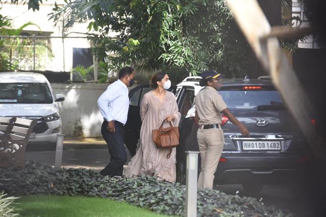Deepika Padukone at the NCB office. Deepika Padukone at the NCB office.