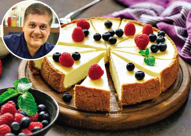 (Inset) Dev Lall’s frozen dessert brand Frescotti offers pre-sliced cheesecake (above), which is delicious