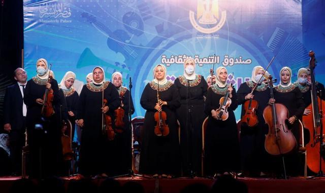 Maestro Mohamed Saad Basha with members of Al-Nour Wal Amal. (REUTERS) Maestro Mohamed Saad Basha with members of Al-Nour Wal Amal. (REUTERS)