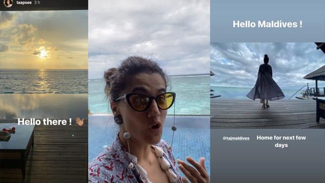 Taapsee Pannu reaches Maldives. Taapsee Pannu reaches Maldives.