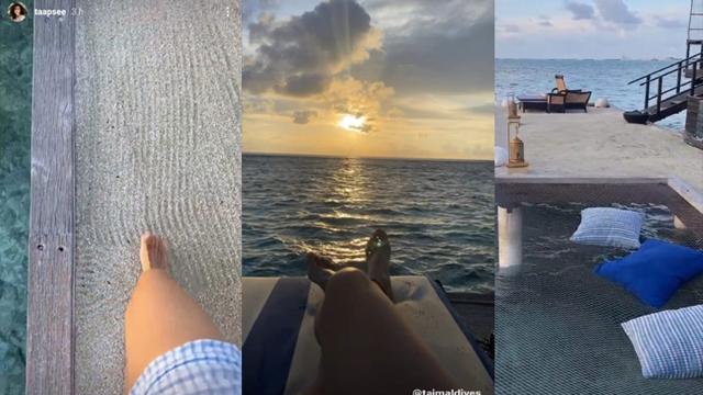 Taapsee Pannu enjoying the sunset view. Taapsee Pannu enjoying the sunset view.