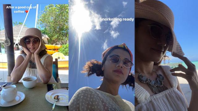 Taapsee Pannu soaks some sun. Taapsee Pannu soaks some sun.