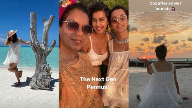 Taapsee Pannu and friends hit the beach. Taapsee Pannu and friends hit the beach.