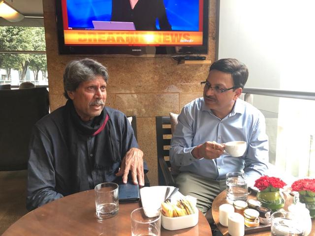 Jairaj Galagali, 58, with cricketer Kapil Dev. (Jairaj Galagali) Jairaj Galagali, 58, with cricketer Kapil Dev. (Jairaj Galagali)
